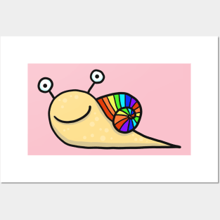 rainbow snail Posters and Art